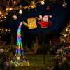 Yousheng Solar Lights Outdoor Santa Watering Can Kettle Lights LED Fairy Lights Waterproof Metal Garden Lantern for Yard Patio Lawn Pathway