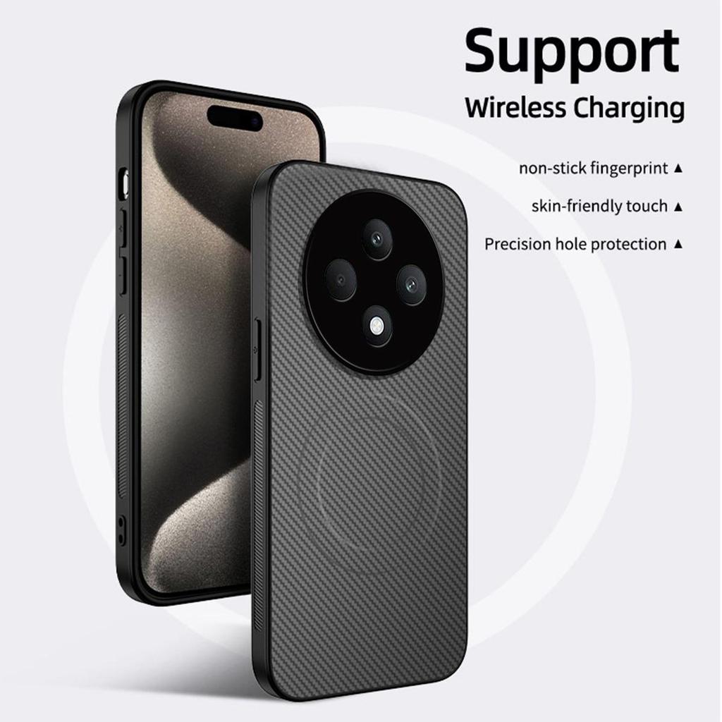 Амортизирующий текстурированный чехол из ТПУ для телефона OPPO Reno12 F 4G/5G Тонкая защитная крышка из углеродного волокна