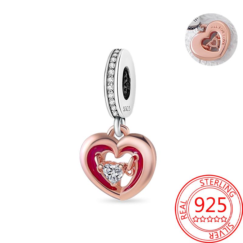 Медь Настоящее Розовое Золото Розовый Осьминог Летняя Черепаха Сердце Подвеска Шарм Подходит для Оригинальных Браслетов Ожерелий Браслет Девушка