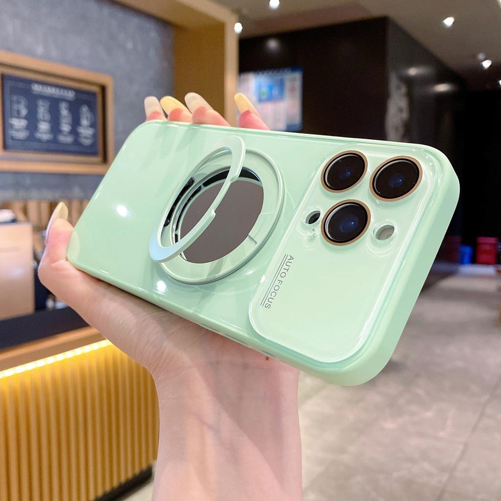 Большое зеркальное окно, подходит для чехла мобильного телефона Apple 11ProMax iPhone11plus с защитной пленкой для объектива, магнитный держатель