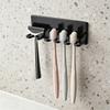 Toothbrush Holder Wall Mount 5 Slots Organizer Self Adhesive Rust-Resistant Bathroom