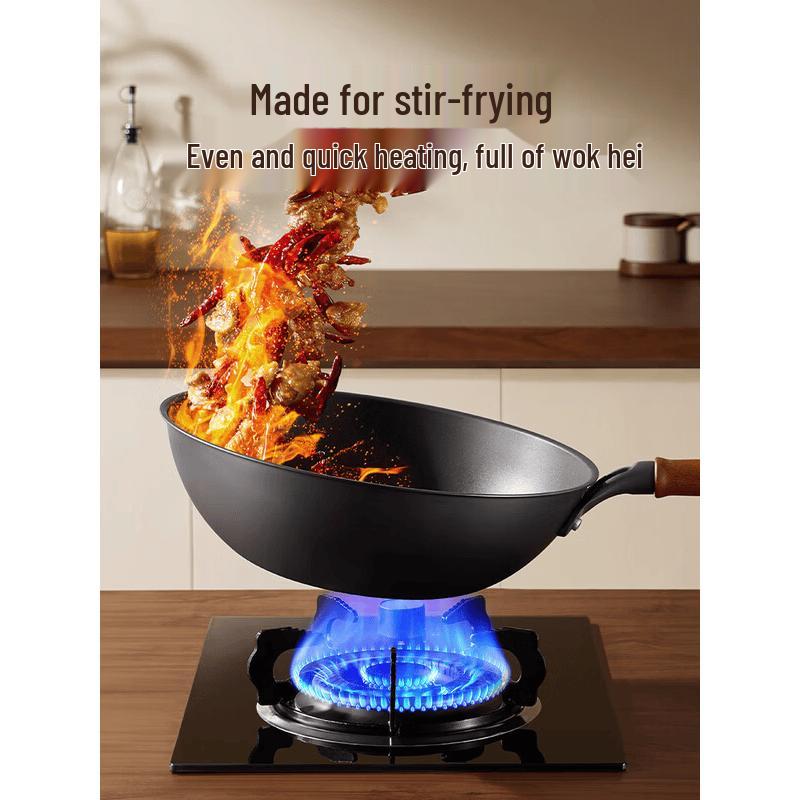 COOKER KING 28cm Wrought Iron Stir-fry Pan