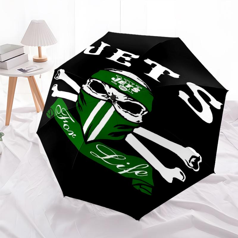 Складной зонт с принтом логотипа New York Jets, для улицы, отдыха и путешествий, прочная ткань зонта, подарок на день рождения и праздник