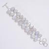 Rainbow Moonstone Silver Bracelet 100% Natural Rainbow Moonstone Ethnic Style Handmade Jewelry6-8" WSJ-4627