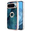 YB IMD Series-17 Style-E For Google Pixel 9/Pixel 9 Pro TPU Case Electroplating Kickstand Marble Pattern Cover