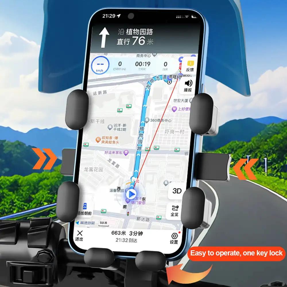 Cartoon Motorcycle Small Helmet Rider Mobile Phone Holder and Electric Bicycle Navigation MobilePhone Holder Waterproof Sunshade