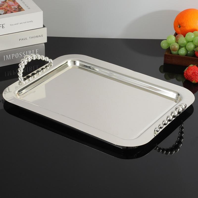 Поднос для фруктов, Сплавное блюдо для торта, Серебряная полировка, Портативный ручной диск для закусок, Органайзер для орехов, Украшение для свадебной вечеринки, Настольное украшение, 36 см