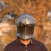 Black Barbute Helmet Medieval Knight Armor 18g Soft Steel LARP Cosplay Halloween Costume Warrior Helmet
