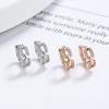 Geometric Chain Ear Buckle Women's Summer Earrings with Diamonds Are Trendy, Simple and Versatile Earrings, Sleep Free, Exquisite and Cold Wind