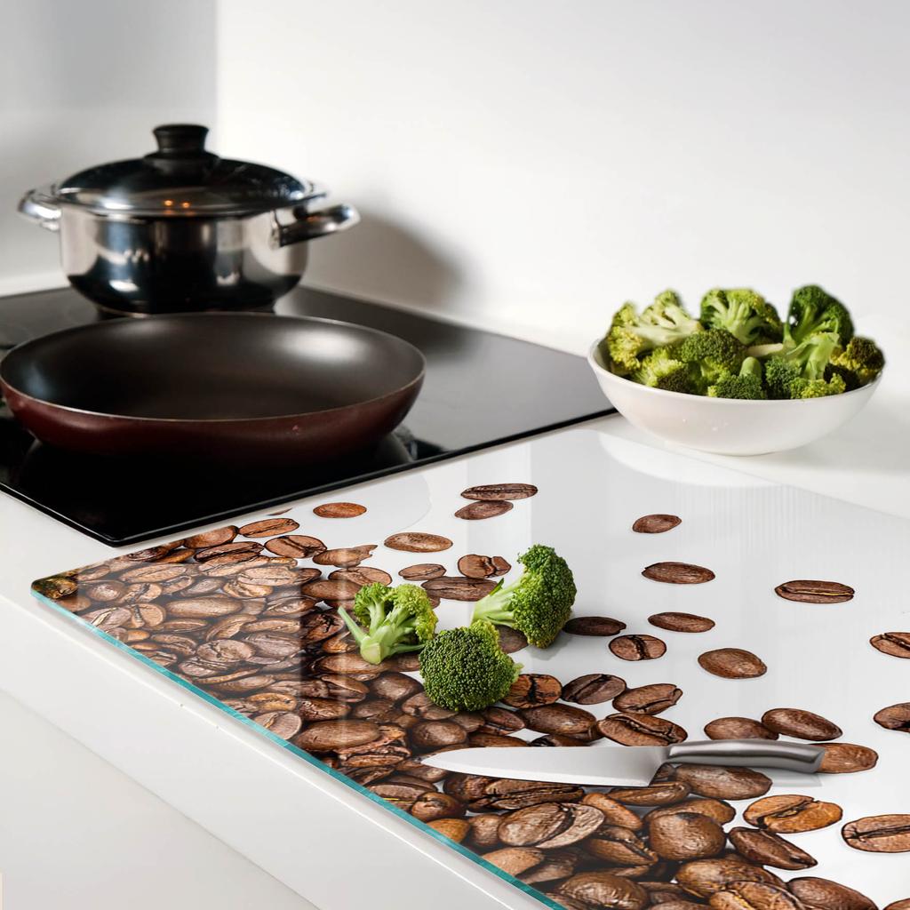 Tempered Multifunctional Decorative Glass Board Coffee Beans 80x52 cm