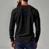 Men's Spring and Autumn Models Solid Colour Men's T-shirt Long-sleeved Casual Bottoming Slim Button V-neck Tops