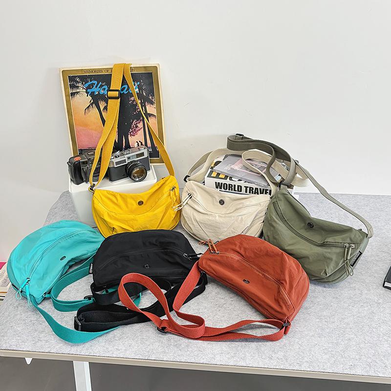 Легкая водонепроницаемая сумка через плечо, однотонная, унисекс, сумка через плечо, нейлоновая, легкая сумка-хобо