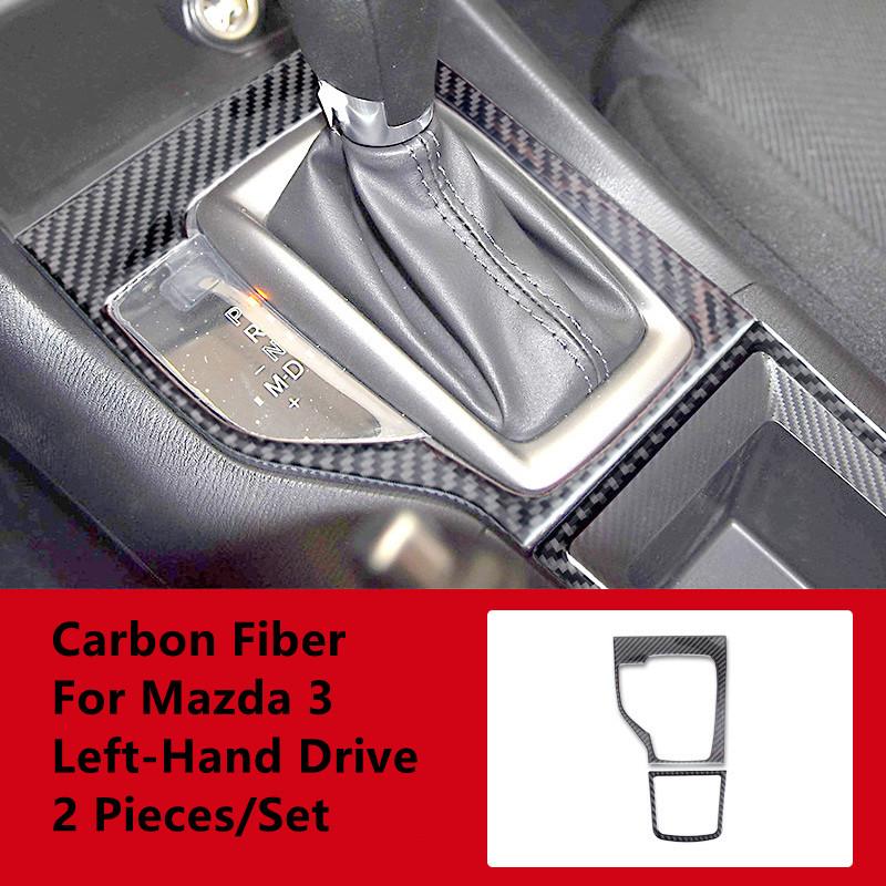 Углеродное волокно автомобильная дверь, панель переключения передач, центральное управление, декоративная крышка, наклейки для салона автомобиля Mazda 3 Axela