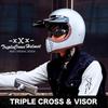 Полнолицевой шлем мотоциклетный винтажный мотокроссовый VMX PSC SG винтажный ретро черный TRIPLE CROSS [RIDEZ] внедорожный BK-L