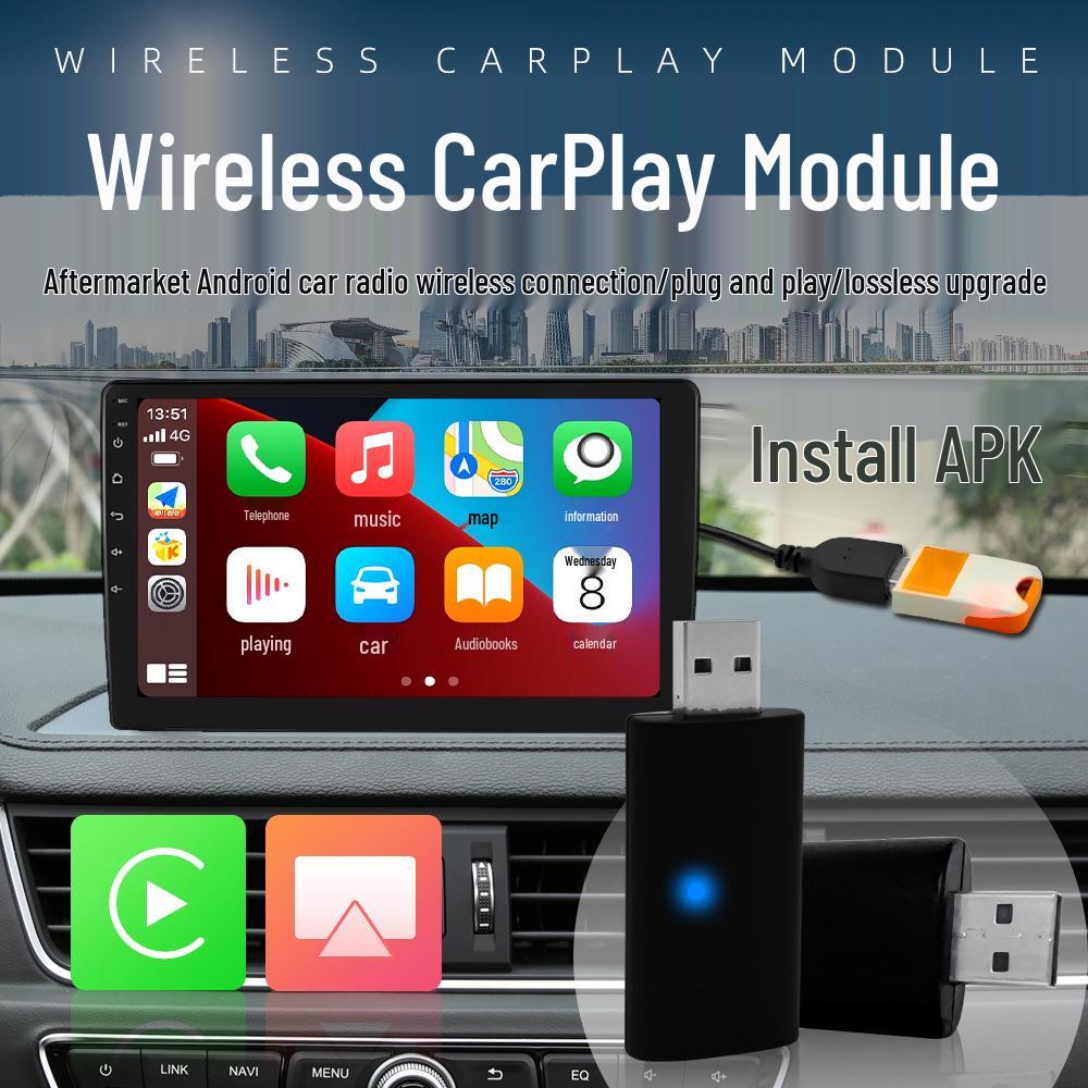 Совместим с новыми Android автомагнитолами: Беспроводной модуль CarPlay для преобразования проводного в беспроводной