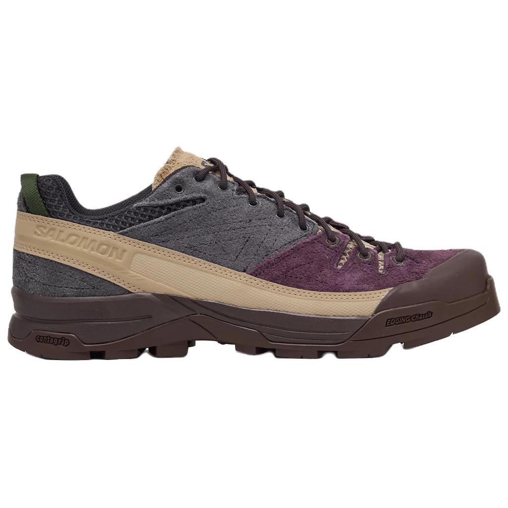 SALOMON X-Alp Suede Comfortable Soft Low-Top Hiking Shoes Unisex Hiking Shoes Plum-Red 478762