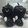 Designer Hug Cat Home Slippers Funny Fuzzy Shoes Slides Ladies Indoor Cuddly Slippers Cute Cat Slippers Black White Cut 2024 New