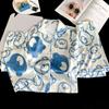 Girls Ice Silk Pajamas Set Thin Air Conditioner Clothes Kids Short Sleeve Homewear 2026
