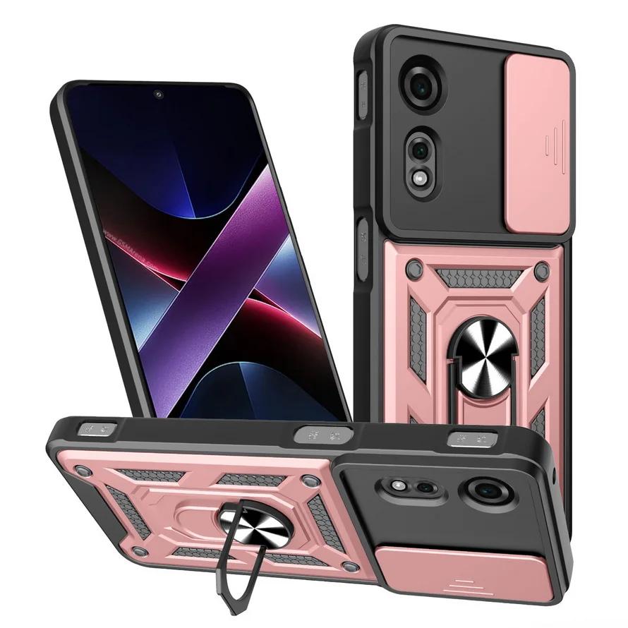 Magnetic Metal Ring Holder Cover for ZTE Blade A75 A55 A35 Nubia Focus Neo 3 Neo2 Slide Lens Camera Shockproof Armor Hard Case