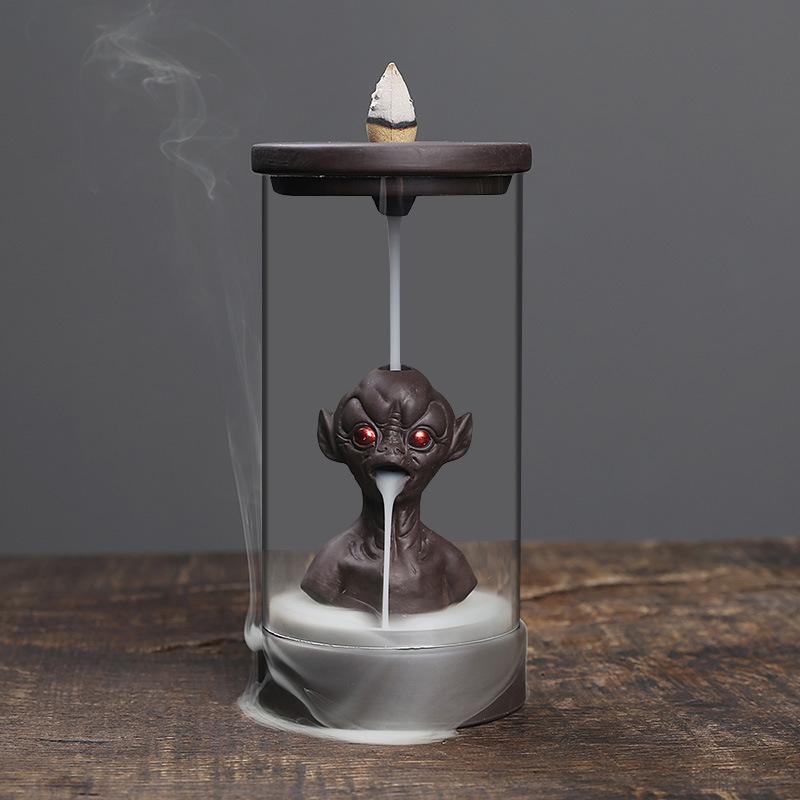 Курильница с обратным потоком, креативная керамическая настольная декоративная печь для ароматерапии, ветрозащитный держатель для благовоний