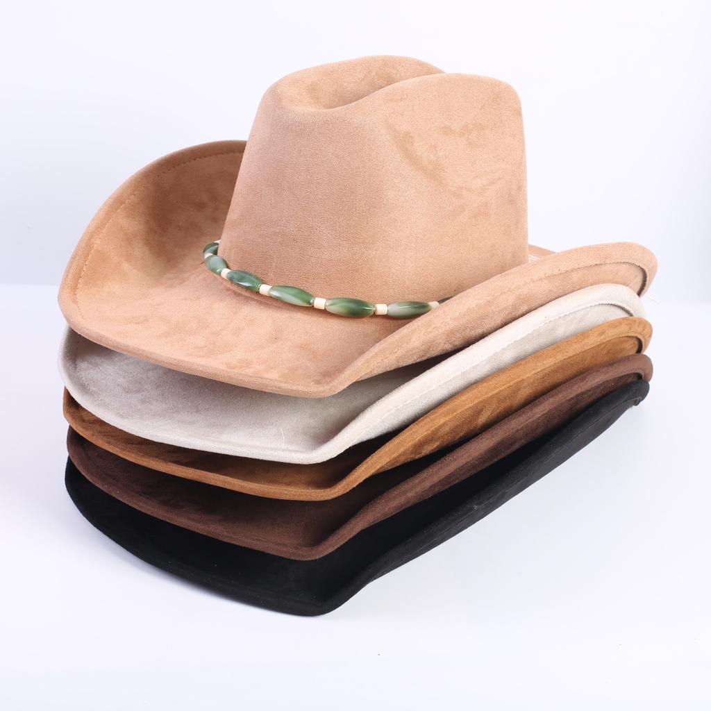 Popular European and American classic suede western cowboy hats, men's and women's fashion outdoor cowboy hats