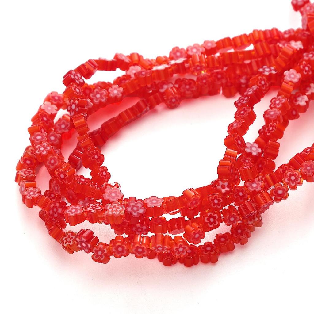 45шт лэмпворк бусины разноцветные стеклянные бусины с цветочным узором для изготовления ювелирных изделий