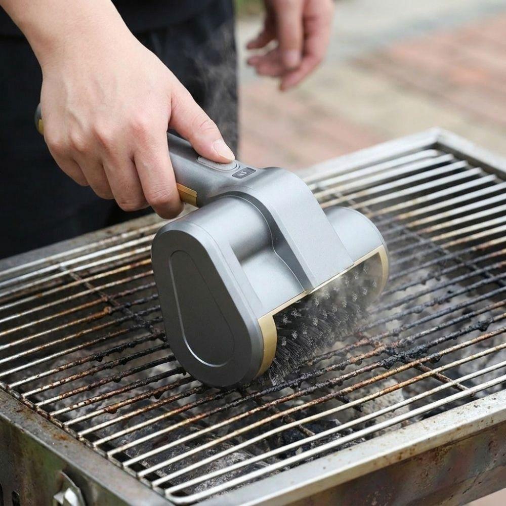 with LED Light Cordless BBQ Grill Brush Rechargeable BBQ Rotating Brush Barbecue