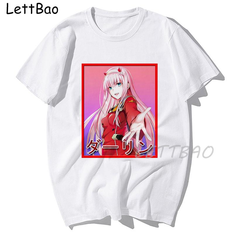 Darling In The Franxx Аниме Винтажные Футболки Смешная Футболка Зеро Ту Хентай С Круглым Вырезом