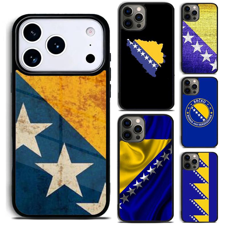 Чехол для телефона с принтом флага Боснии и Герцеговины для iPhone 17 16 15 14 13 12 11 Pro Max Plus 17Air Мягкий силиконовый чехол