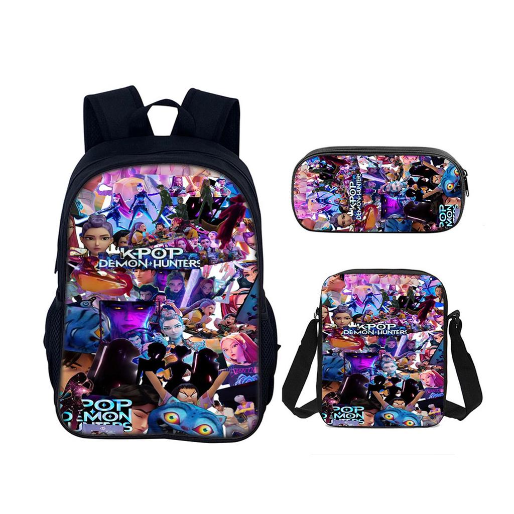 Backpack Cartoon Devil Anime Lightweight Travel Casual Backpack Laptop Bag School Bag Three-piece Set