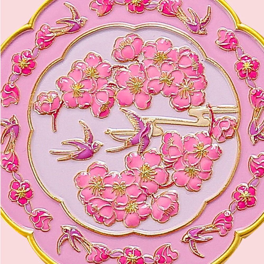 Ручное косметическое зеркало с рельефным узором, изысканное карманное зеркало в китайском стиле для макияжа