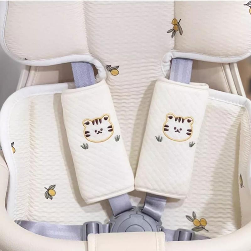 Подушечки на ремни безопасности с животным принтом, подушка на ремень безопасности, автомобильные аксессуары, накладка на плечевой ремень