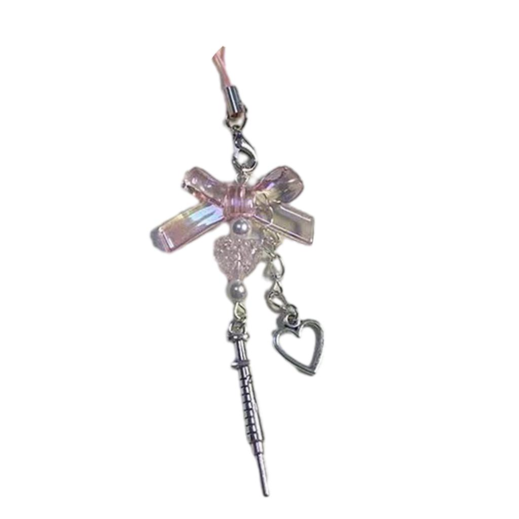 Sweet Heart Cross Bead Phone Charm Straps Car Keys Hanging Pendants Fashion Bag Decoration Lanyard Purse Accessories