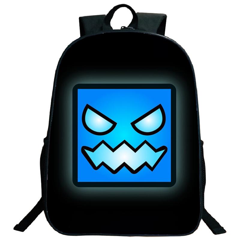 Angry Geometry Dash Backpacks for Middle and High School Students, Large Capacity Leisure Backpacks, Holiday Gifts