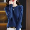 Autumn Winter Women's Knitted Base Sweaters Round Neck Pullover Women Keep Warm Long Sleeves Solid Color Bottoming Shirt Cashmere Commuting Style