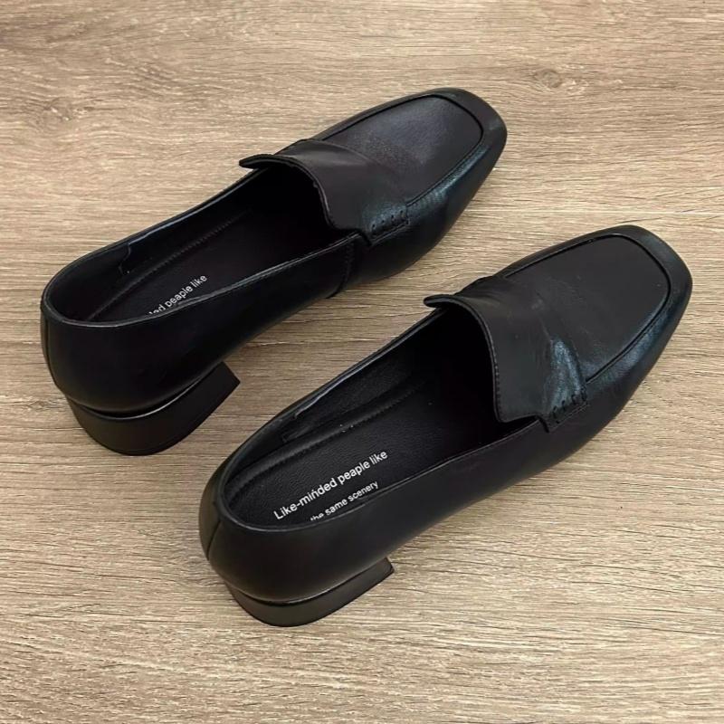 Fashion Square Toe Mid Heel Shoes 2025 Fashion Casual Loafers Office Dress Up Women Pumps Comfortable Soft Single Shoes Zapatos De Mujer
