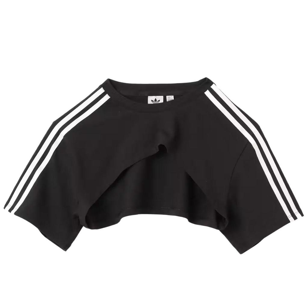 adidas Оригиналы Женская футболка Cali с вырезами, комплект из двух предметов, с короткими рукавами, черная, белая, женская JD0042
