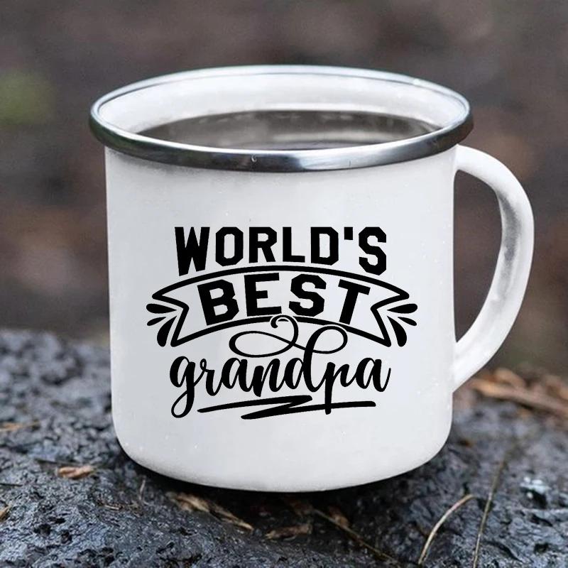 Оригинальные чашки для завтрака, чтобы сублимировать лучший в мире дедушка принт креативные эмалированные кофейные кружки чашка кофе кружка для путешествий кавайное пиво