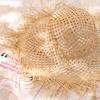 Summer Straw Hat Hollowed Out Women's New Beach Hat Photo Sun Hat Women's Large Eave Casual Solid Color Fringed Lafite Straw Hat