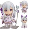 Ре:Zero Emilia 751 Q-версия Nendoroid Подвижная Аниме Фигурка Со Сменными Лицами Игрушки Милая Кукла Коллекционная Настольное Украшение Подарки
