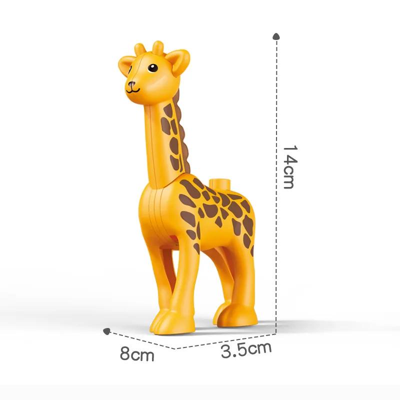 Большие строительные блоки Фигурка животного зоопарка Аксессуары Лягушка Улитка Собака Совместимые Большие Кирпичики Дети Дети Сборные Игрушки Подарок на вечеринку
