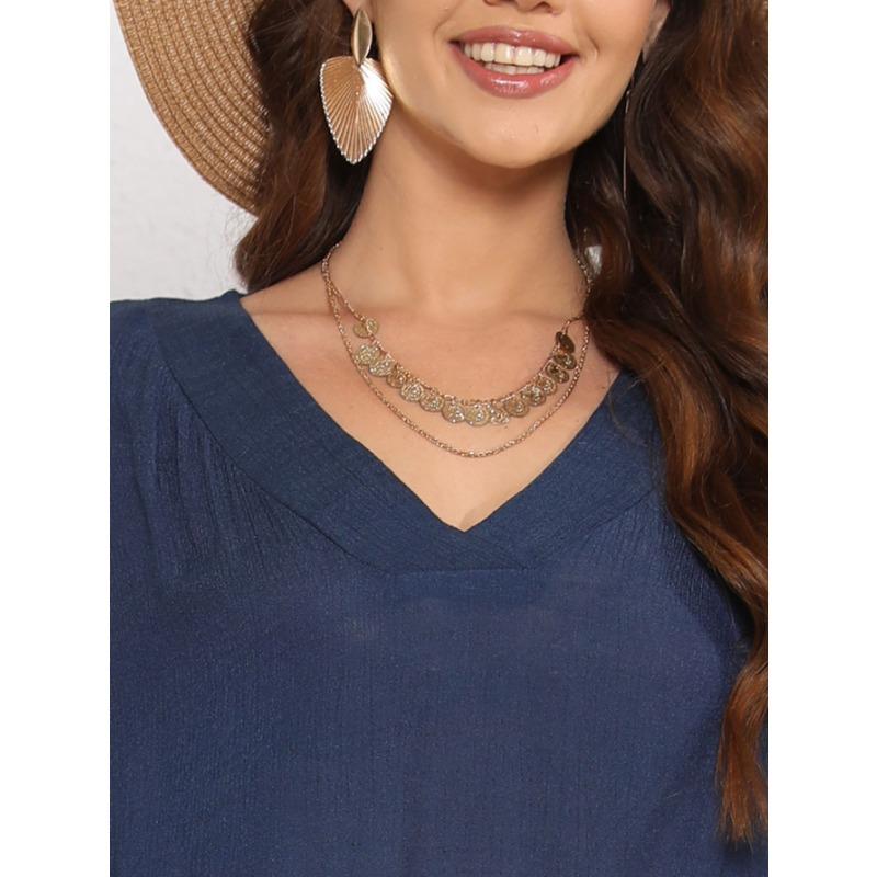 Женское свободное повседневное платье с V-образным вырезом, разрезом и юбкой длиной до пола