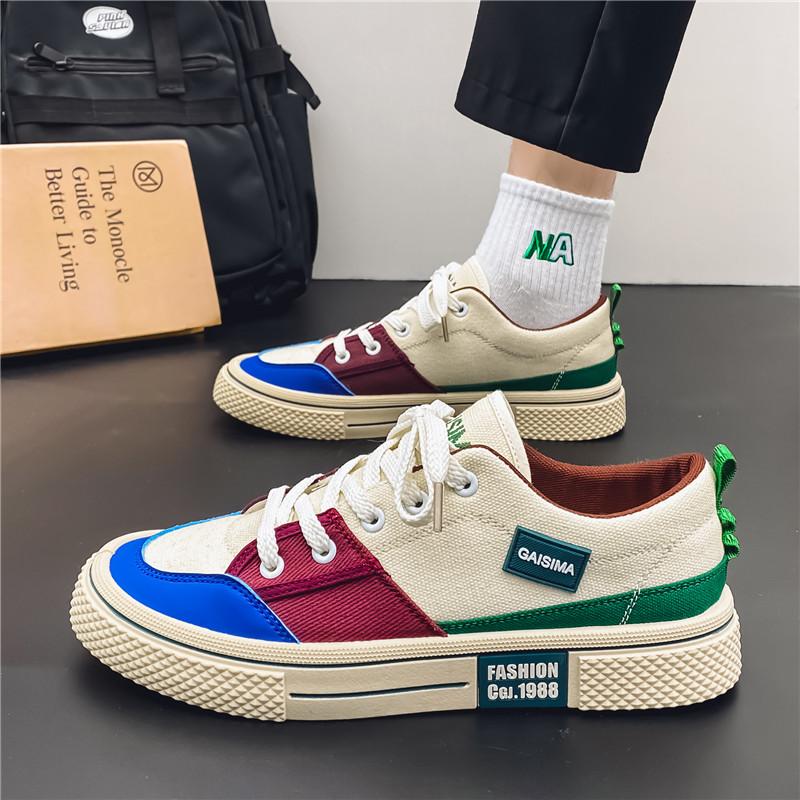 Men 's Casual Four Seasons Fashion Canvas Skateboarding Students Comfortable Sneakers Boys Trending Soft Sole Breathable Shoes