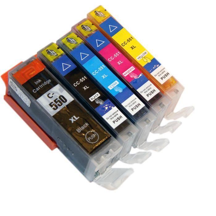 Набор из 5 чернильных картриджей PGI-550 - CLI-551 для принтера Canon Pixma MG5600 IP7250 MG5550