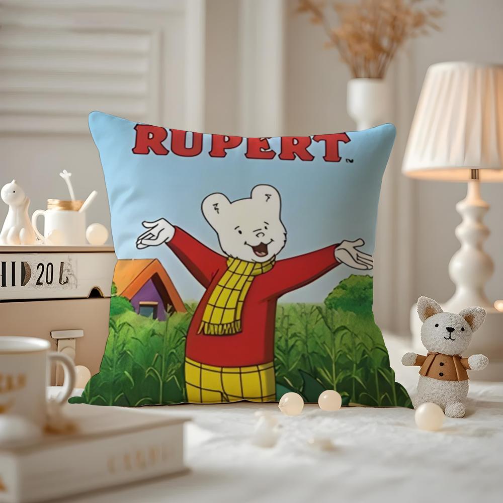 Аниме RRupert BBear Наволочка-подушка Антипылевой клещ Наволочка Невидимая молния Шелковистый короткий плюш Чехол на подушку для дивана