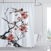 Plum Blossom and Bird Style Shower Curtain Printed Modern Nordic Flowers Polyster Home Decor Bathroom Curtain with Hooks