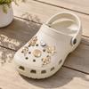 6Pcs/Set Gold-Tone Shoe Charms, Summer Ice Cream Charms, Shell Starfish Shoe Charms for Clogs Women Girls Beach Footwear Decor