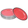 12PCS Salad Plate HighGrade Imitation Porcelain Dinnerware Tableware for Home Use(Red Dot )