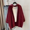 Loose and Casual Oversized Cardigan Shirt for Women, Spring and Autumn Hong Kong Style with Big Size and Relaxed Fit