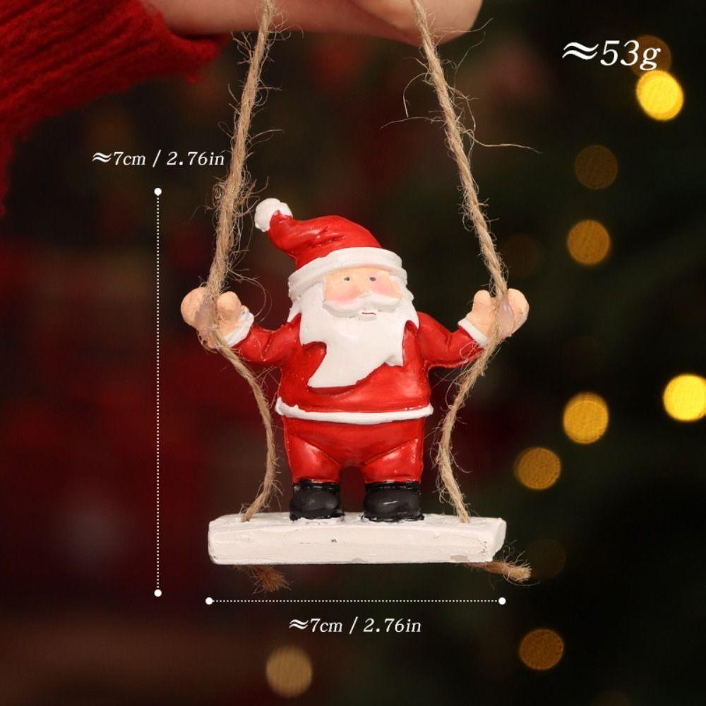 Santa Clasu Christmas Hanging Decoration Nordic Style Iron Material Xmas Tree Pendant Exquisite Creative Christmas Ornament